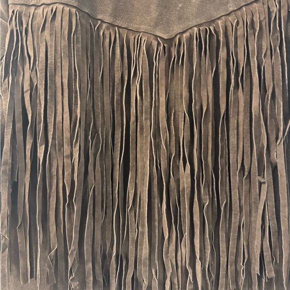 Of Two Minds Charcoal Suede Fringe Jacket - Picture 9 of 12